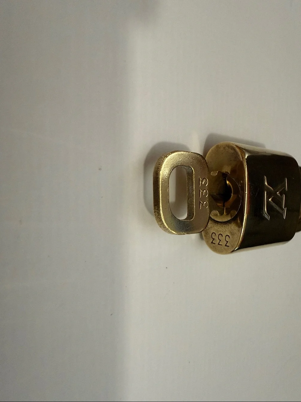 #333 Louis Vuitton Gold-tone Padlock and Key Charm